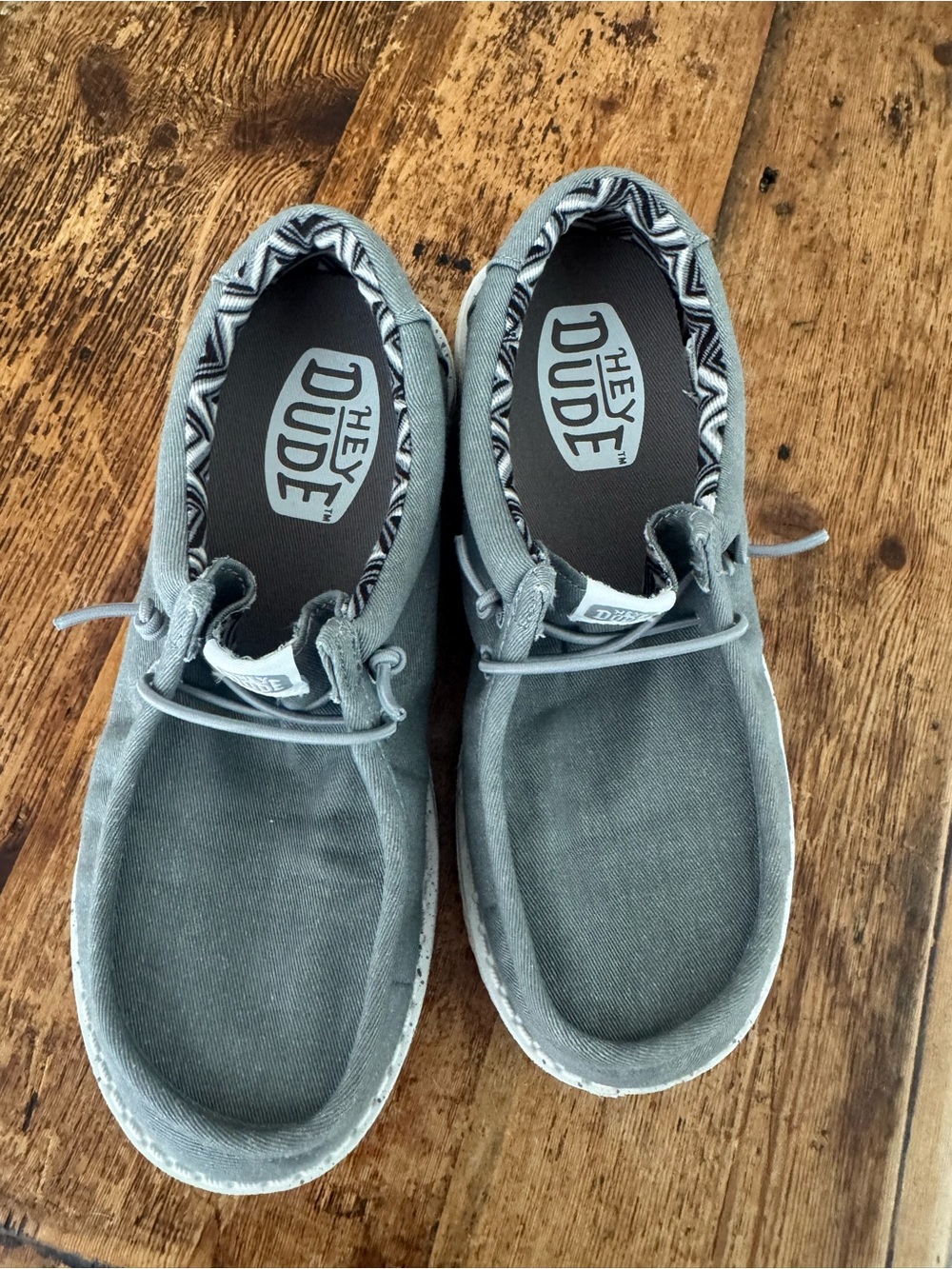 Hey Dude Boys Slip-On Canvas Loafers in Gray Size Boys 3